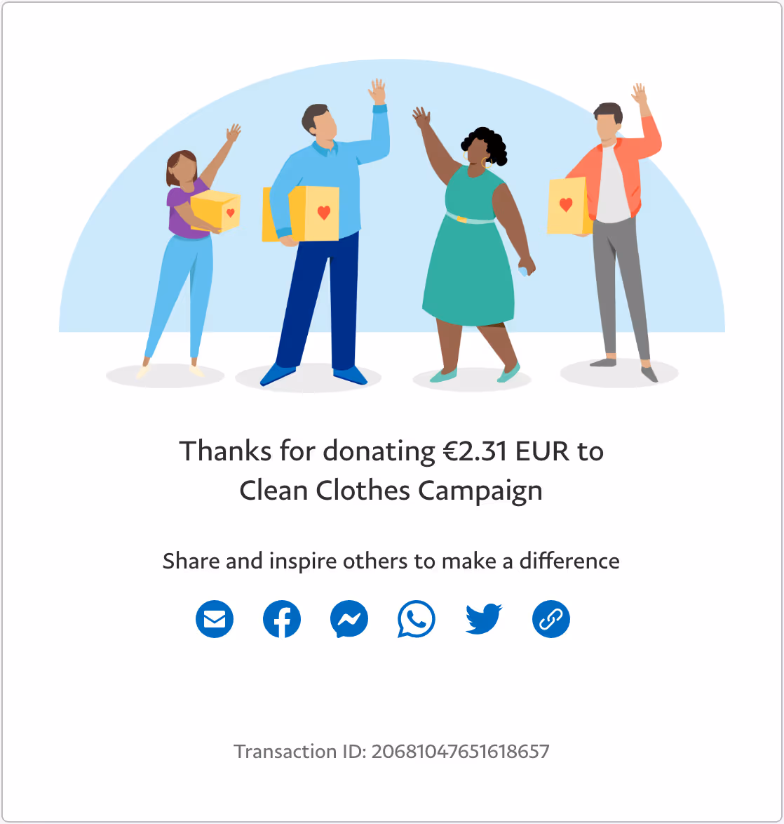 Good Garms donation screenshot