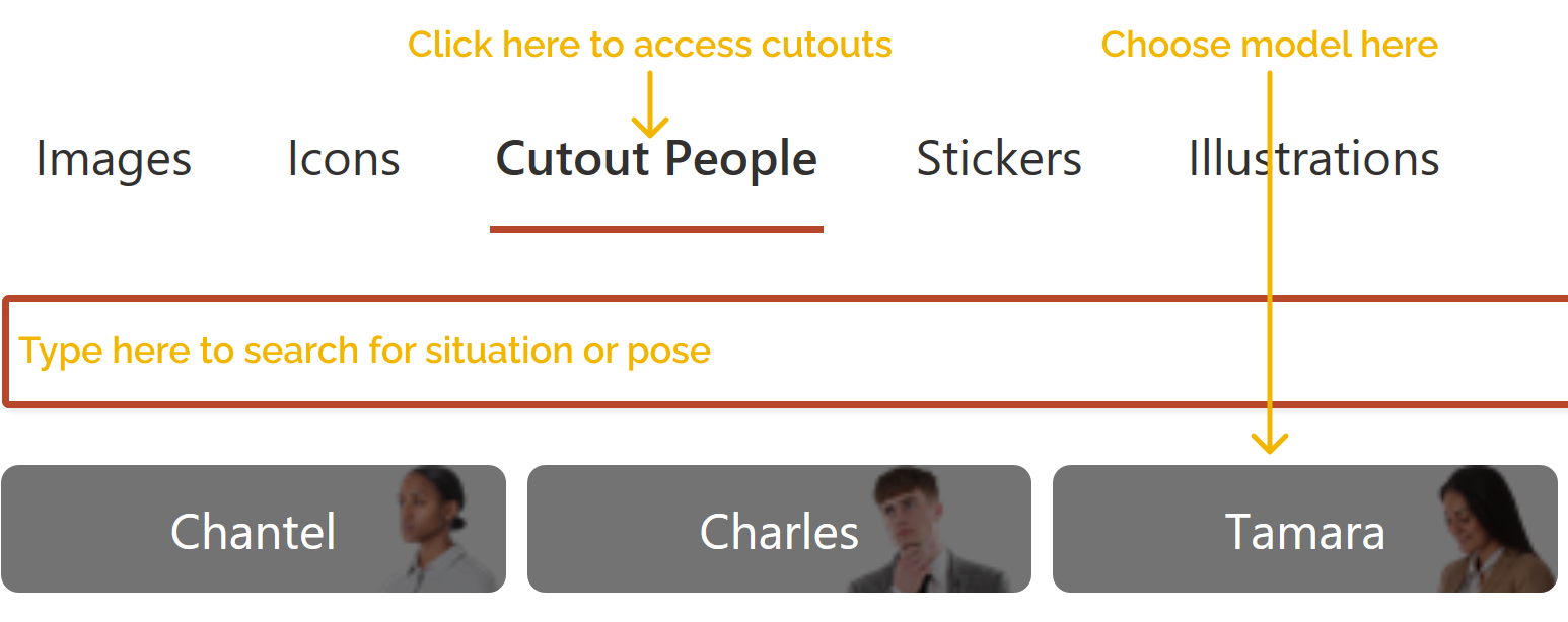 Screenshot of how to select cut-outs