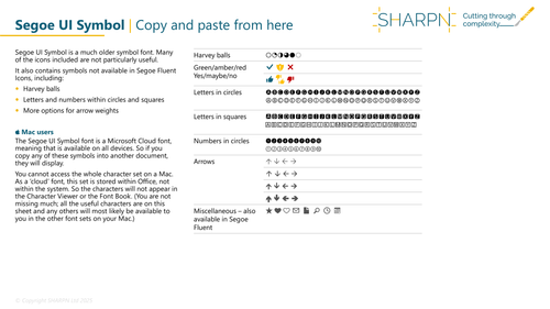 Icons to use inside tables