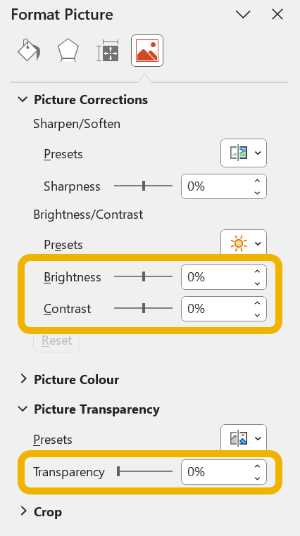 Screenshot of the dialog box highlighting the first three levers mentioned in the text