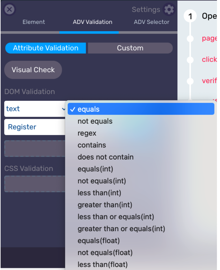 Functionize Architect offers lots of advanced verifications