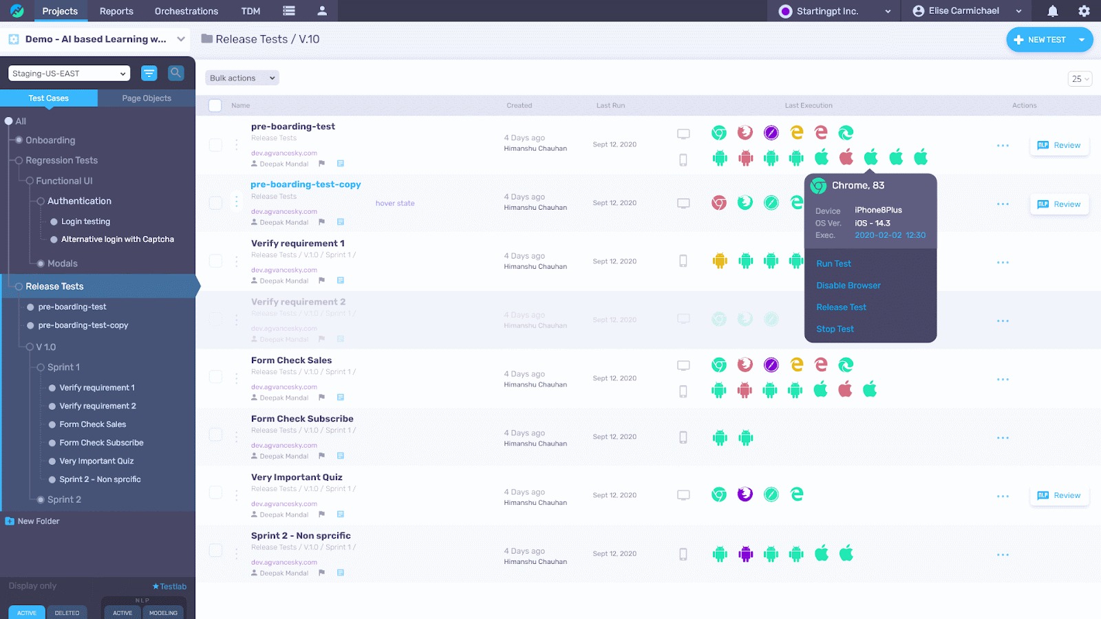 Functionize screenshot