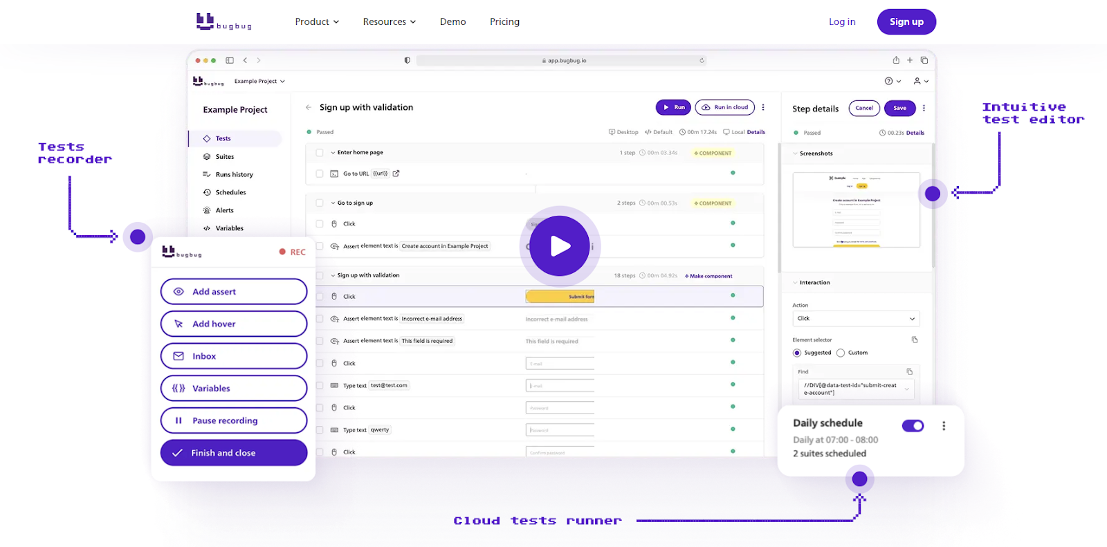 BugBug: Lightweight, Chrome-Based Codeless Web Testing