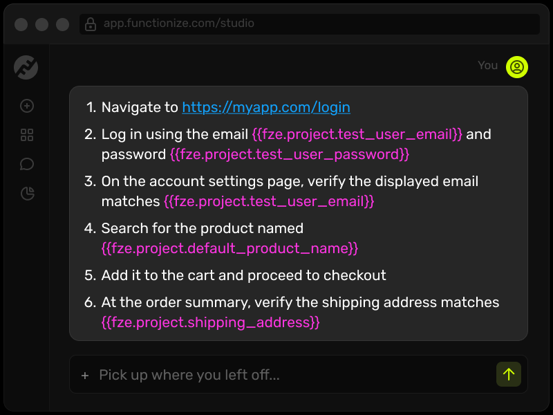 Variable and Expression support directly in the chat interface