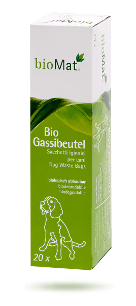 bioMat® Kompostoituva ja mikromuoviton koirankakkapussi pakattuna display laatikkoon