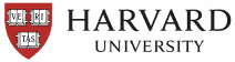 Harvard University logo featuring shield emblem with Latin motto and black text.