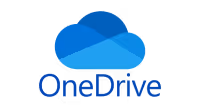 OneDrive logo with a blue cloud symbol beside black text.