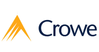 Crowe logo again featuring a golden triangular symbol paired with navy blue text spelling the company name.