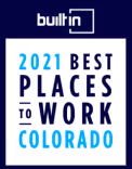 Built In 2021 Best Places to Work Colorado award badge.
