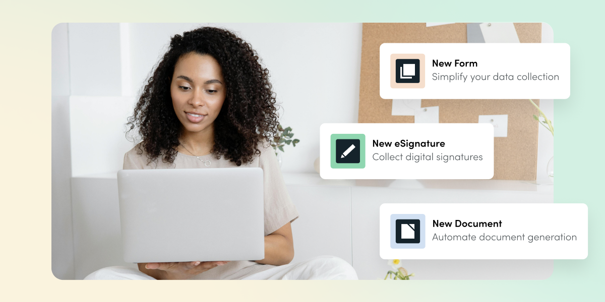 Screenshot of Formstack page that says Welcome new user.