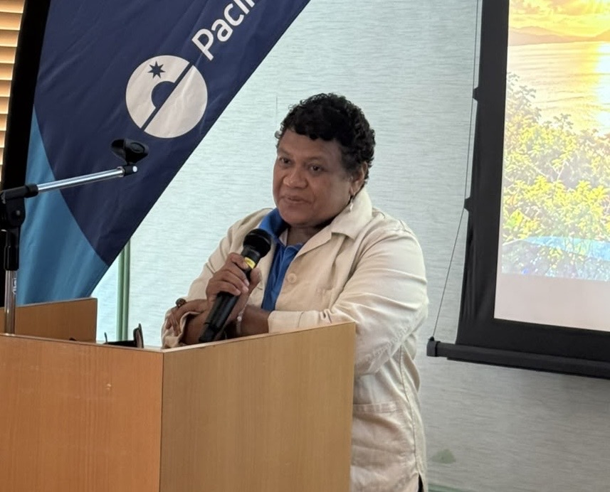 ONOC President Baklai Temengil-Chilton delivering the opening address at the workshop in Koror, Palau