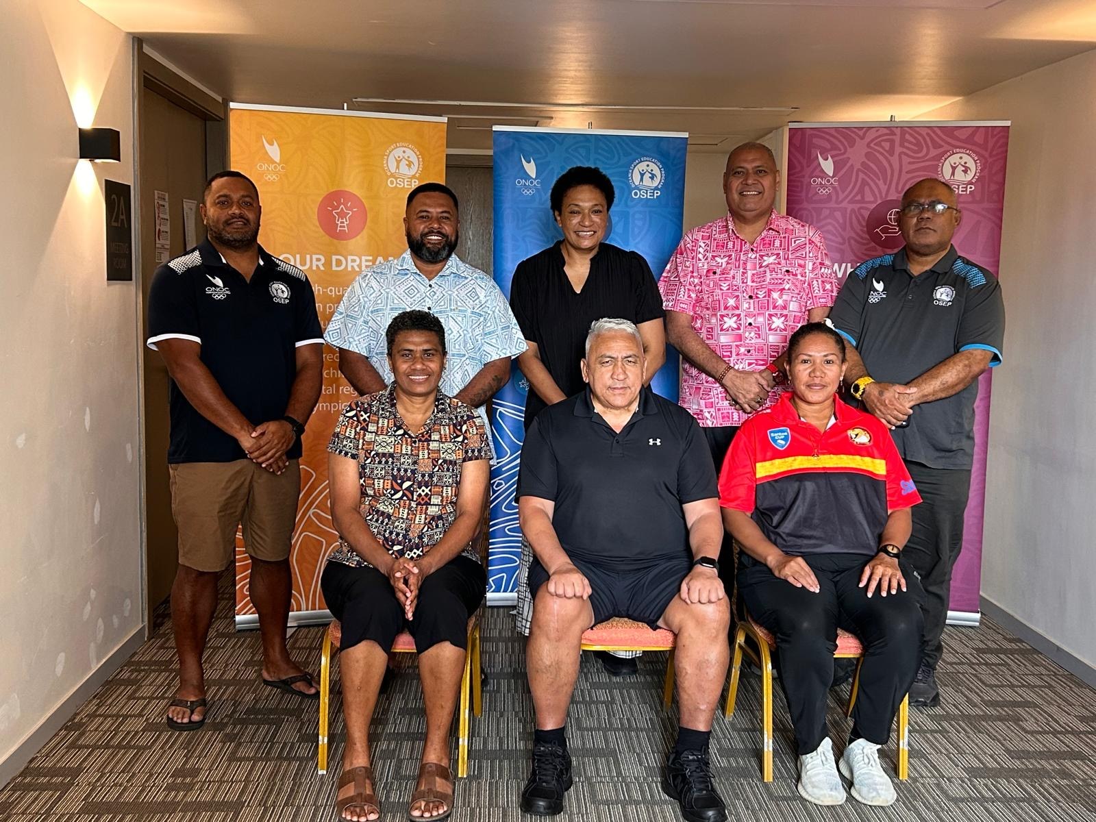 OSEP Strength and Conditioning curriculum developers and validators with Technical Lead Dr Trevor Clark in Nadi, Fiji