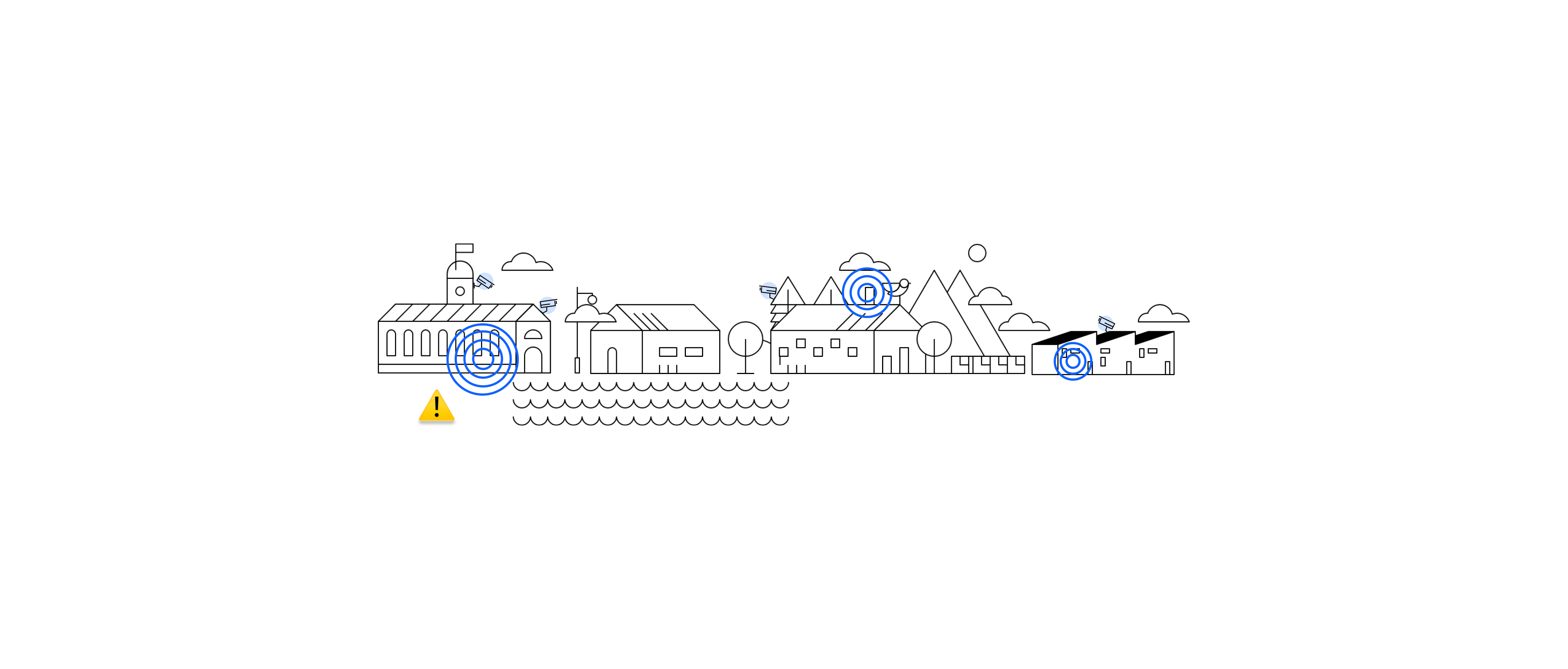 Illustration of the town as protect by QRadar