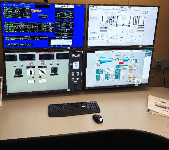 TRAX simulators include all the components operators will use, including hard panel, control screens, and local operations.