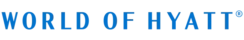 World of Hyatt logo text in blue uppercase letters.