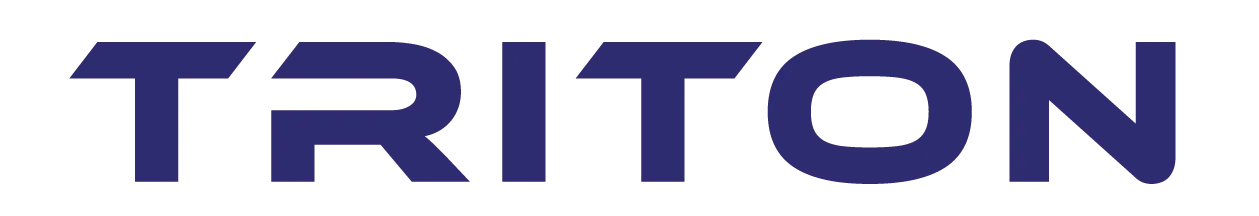 Triton brand logo in bold dark blue uppercase letters.