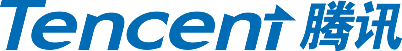 Tencent company logo with blue Latin and Chinese characters.
