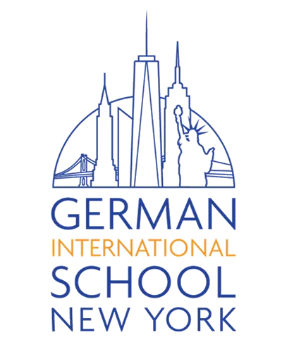 German International School New York logo with New York skyline drawing