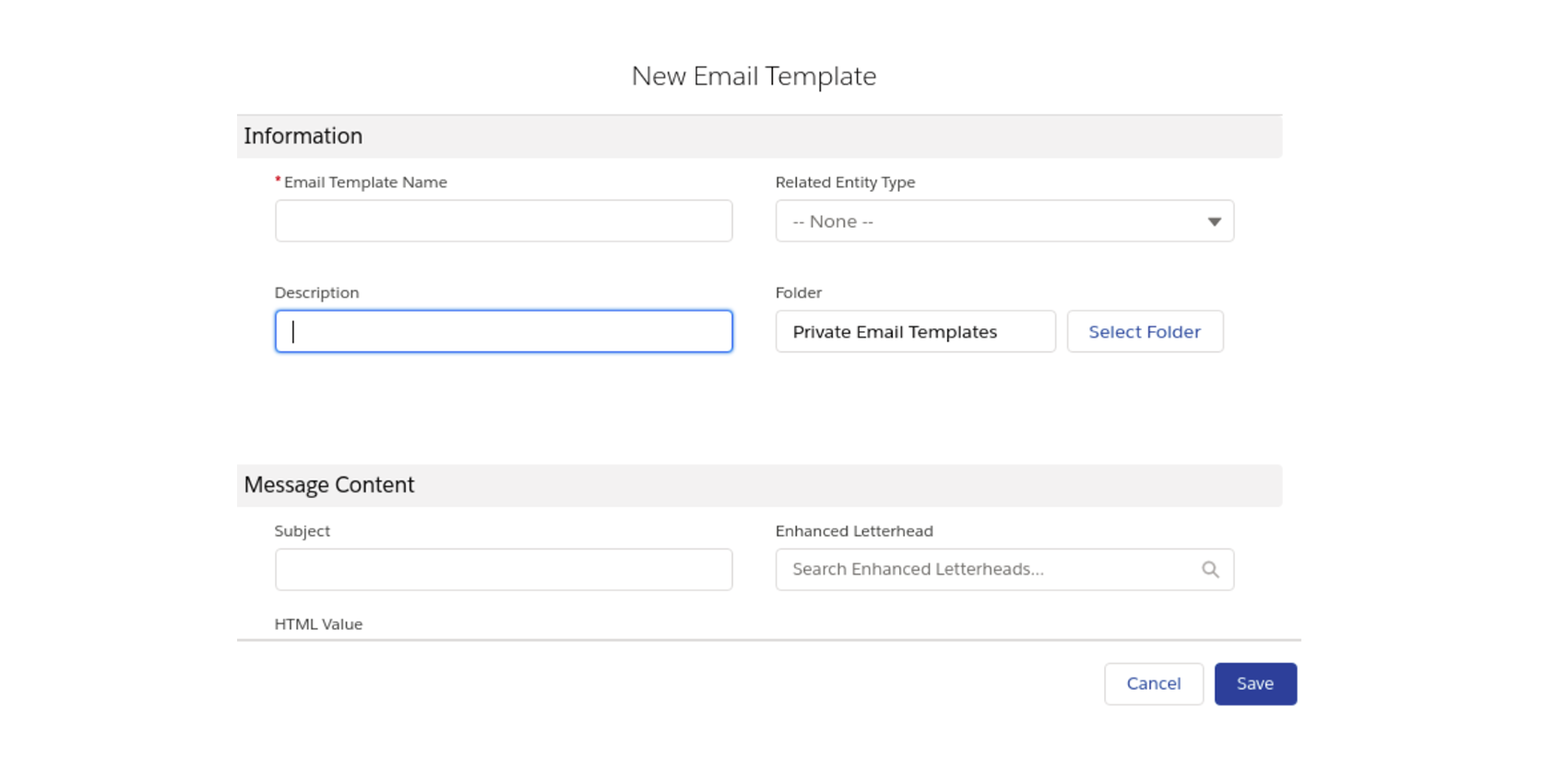 How to create an email template in Salesforce lightning?