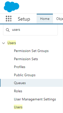 In the Quick Find box, search for Queues. You’ll find them under Users.