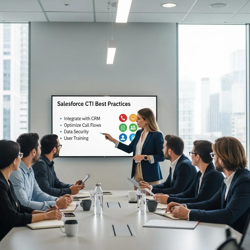 Team planning CTI implementation best practices in a conference room