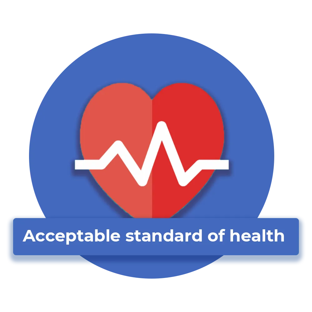 acceptable standard of health