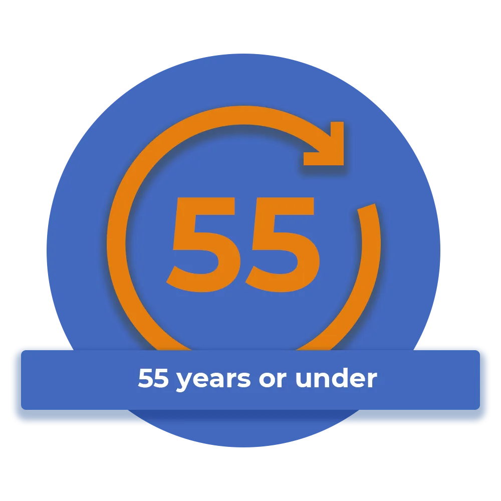 be 55 years or under