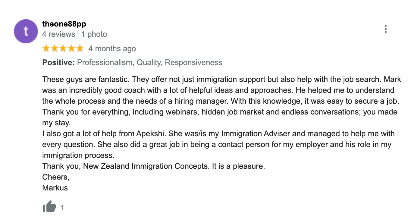 Testimonial screenshot