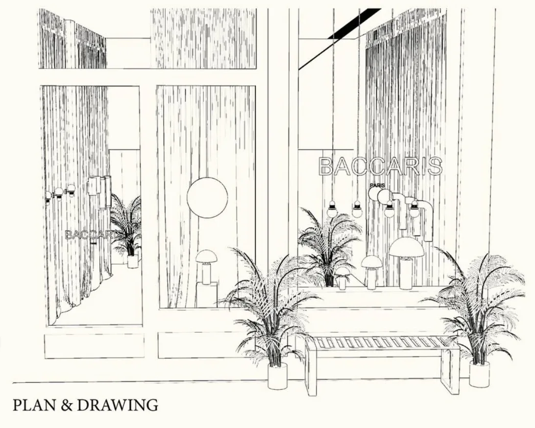 Plans de Baccaris pour son pop up store à l'occasion de la Paris Design Week 2025