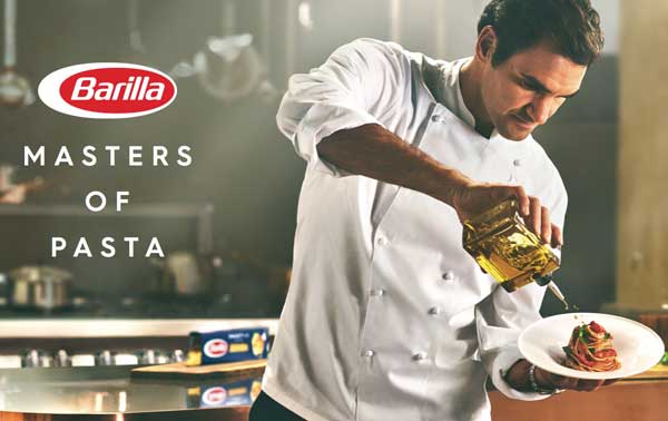 publicité égérie sportif Federer pour Barilla 2018 