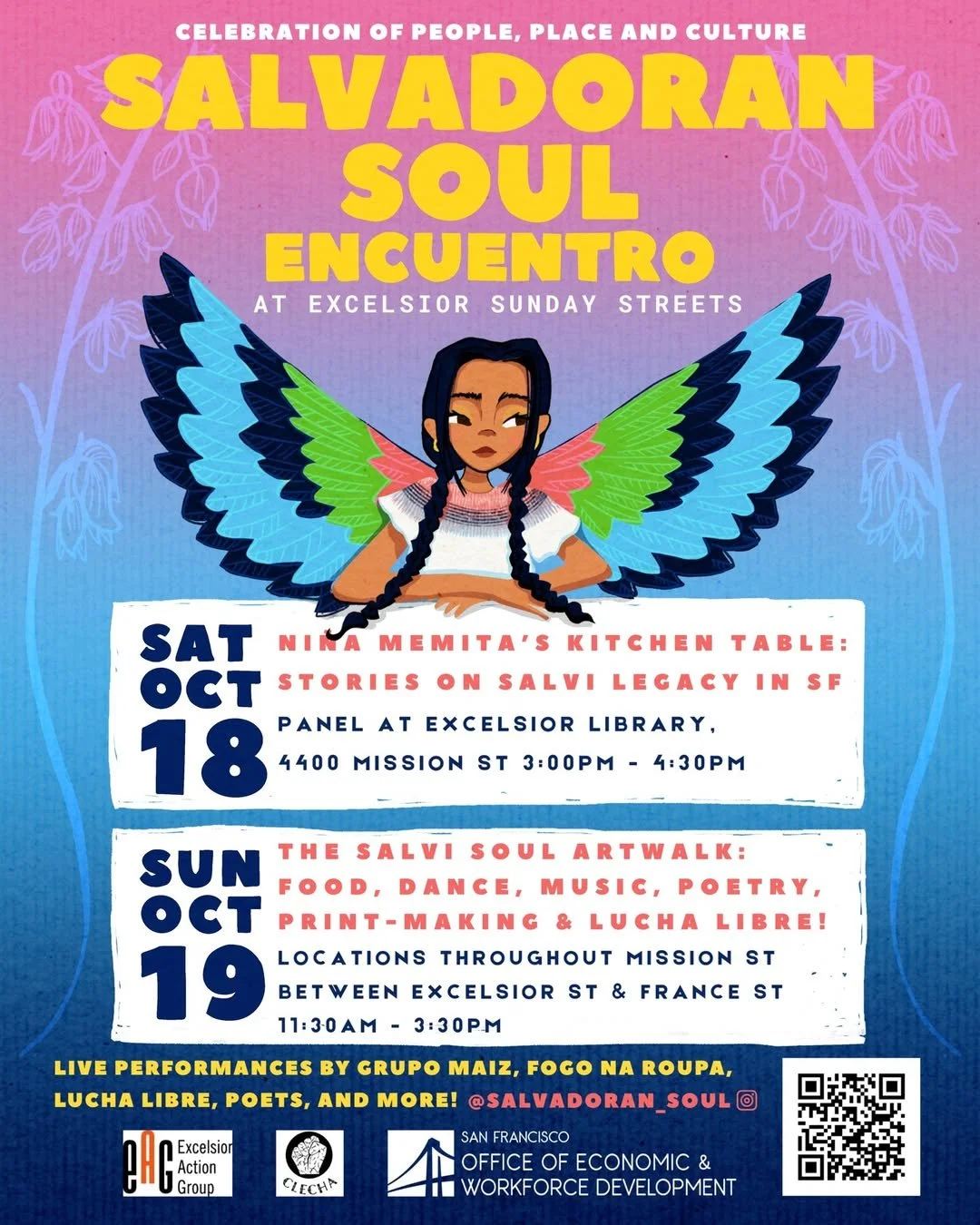 Salvadoran Soul Encuentro event poster in English.