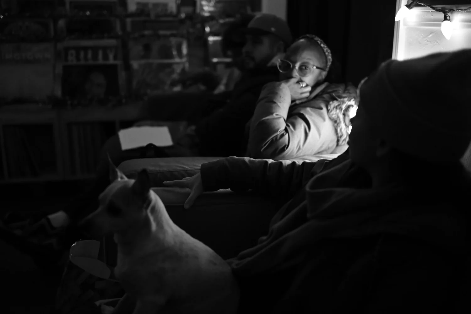 A seated participant listens during the gathering.