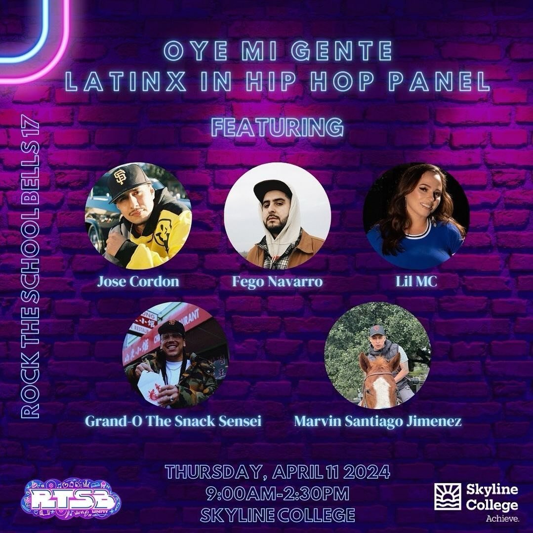 Oye Mi Gente: Latinx in Hip Hop panel poster.