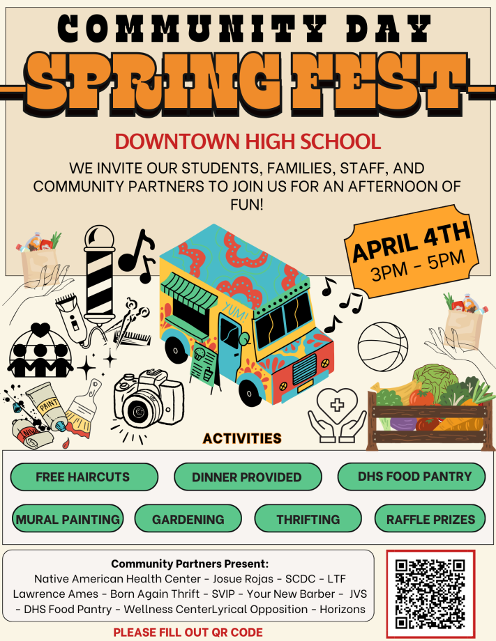 Community Day Spring Fest announcement in English.