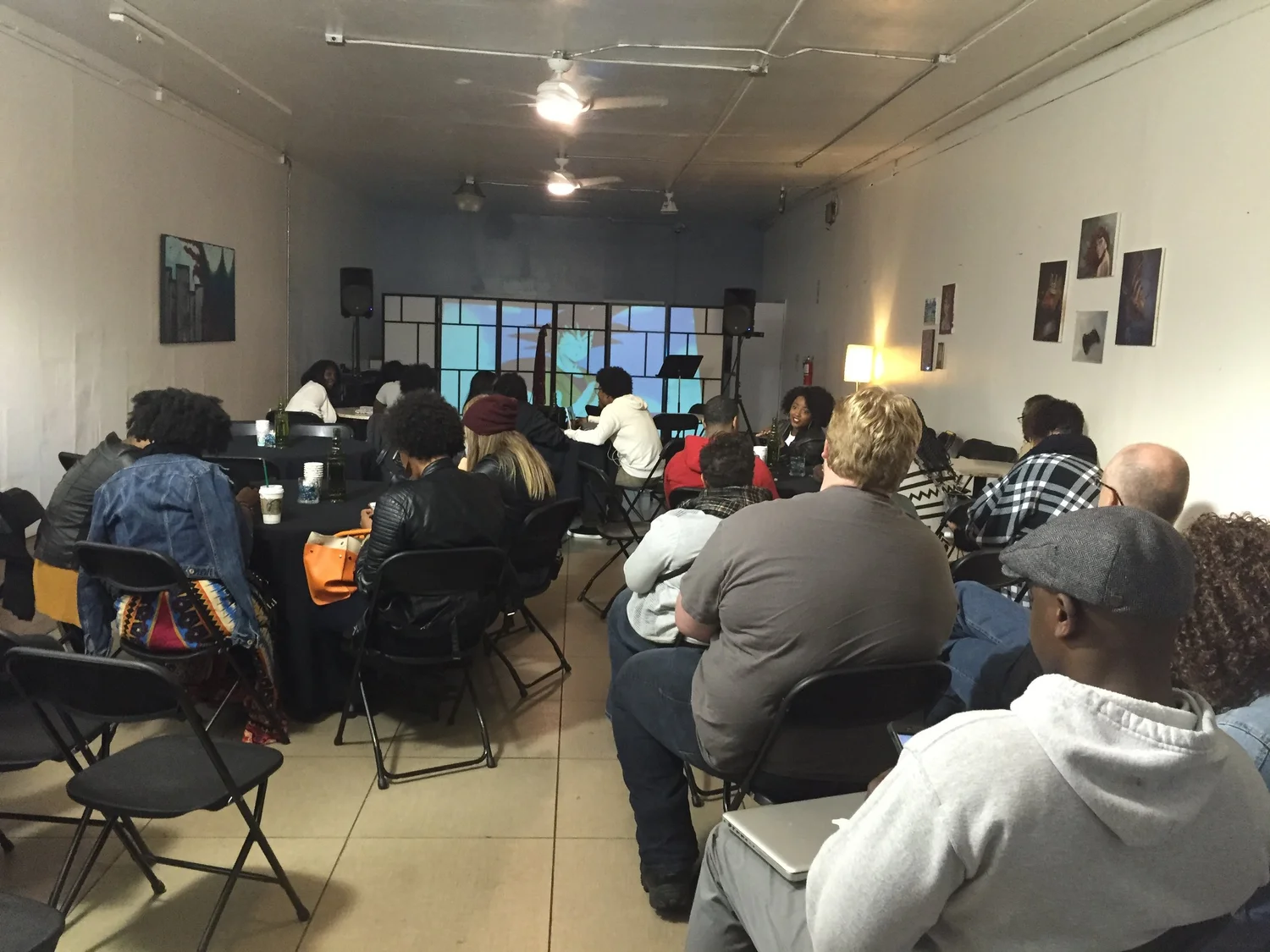 Wide view of the audience and performance area.