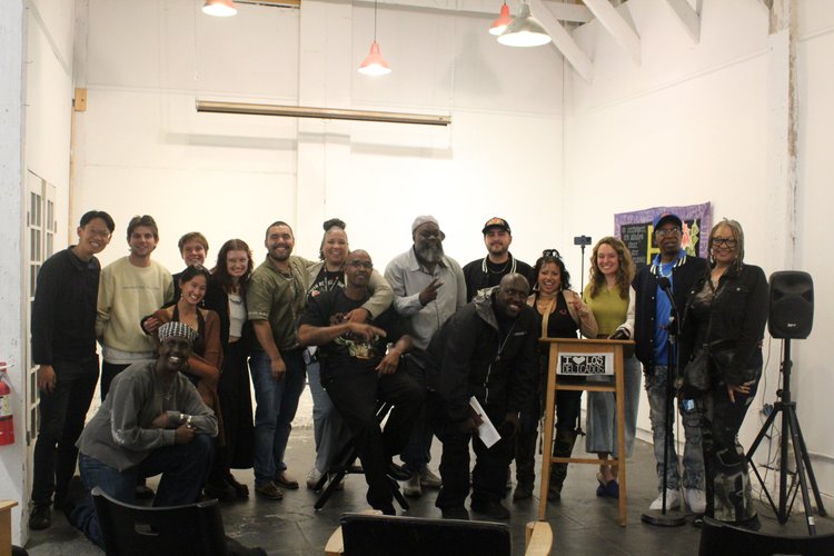 Artists and community members gathered for storytelling.