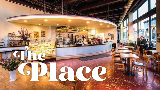 The Place: an open cafe counter and dining room.
