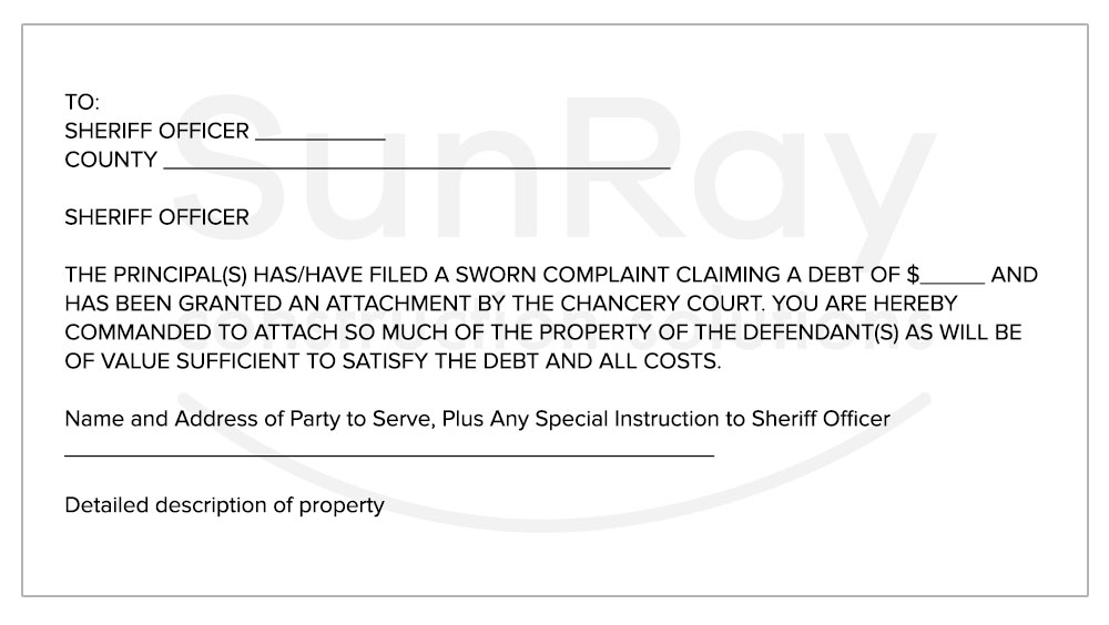 writ of attachment