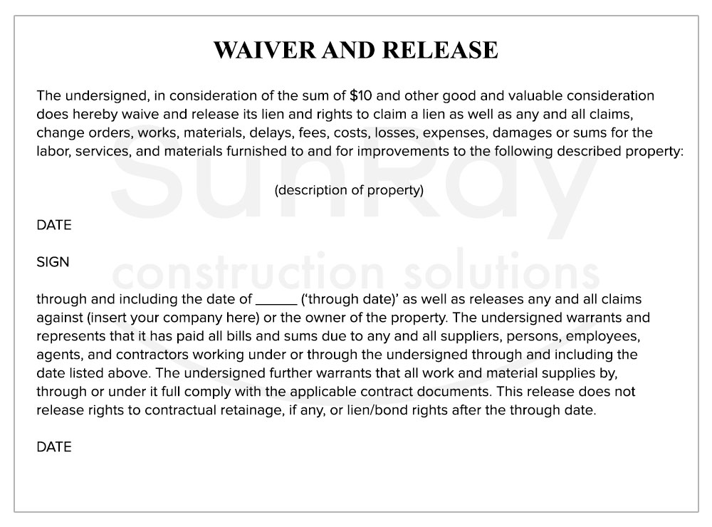 Waiver and Release