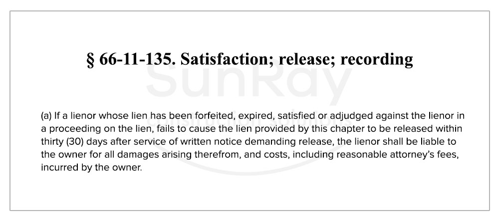 § 66-11-135. Satisfaction