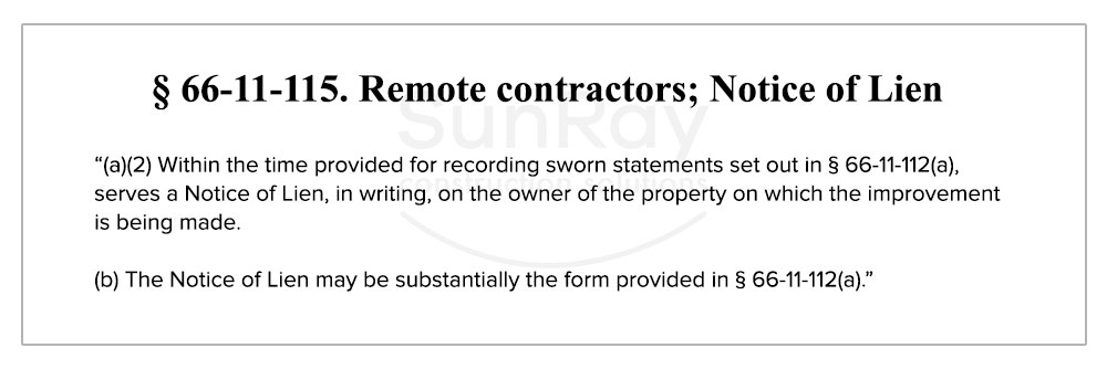 Notice of Lien Requirements