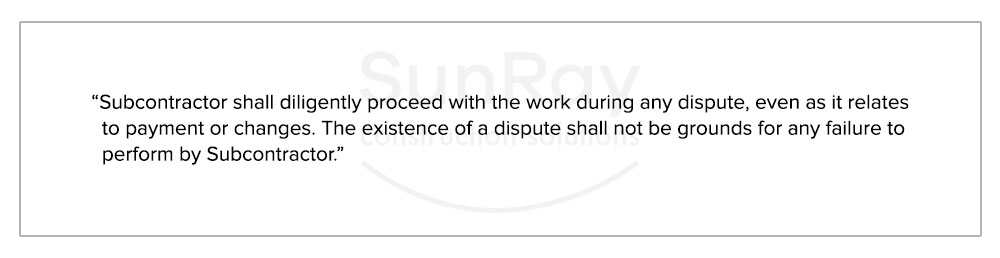 sample provision to stop work