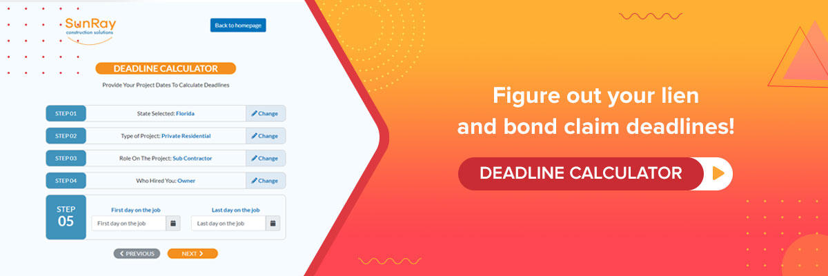 lien and bond claim deadlines