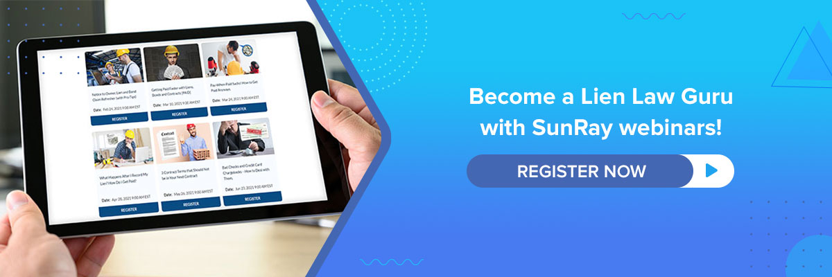 SunRay lien law webinars