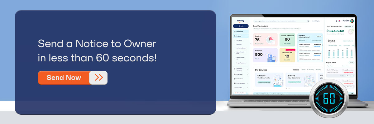 CTA – Send a Notice to Owner in less than 60 seconds! - Send Now 