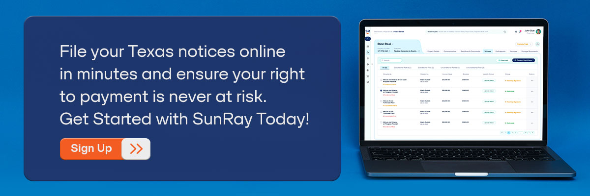CTA – Secure Your Payment Rights in Texas in Just 60 Seconds with SunRay! - Sign Up Now 
