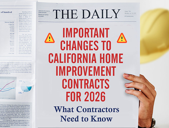 Important Changes to California Home Improvement Contracts for 2026: What Contractors Need to Know 