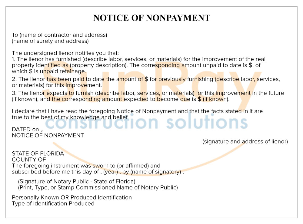 Notice of Nonpayment