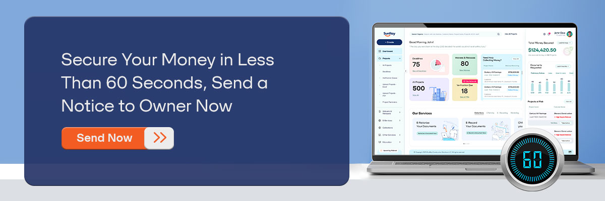 CTA - Secure Your Money in Less Than 60 Seconds, Send a Notice to Owner Now – Send Now 