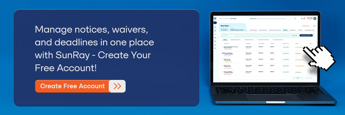 CTA - Manage notices, waivers, and deadlines in one place with SunRay — Create Your Free Account! - Create Free Account 